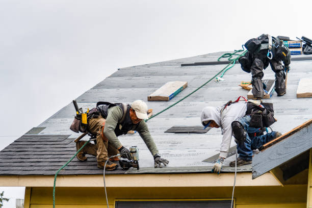 Professional Gutter Installation technician working in Alhambra, CA